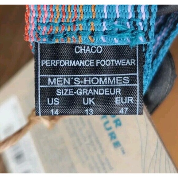 Chaco Chillos Slides Sandals Mens Sz 14 Rising Teal Colorful Beach Fun JCH108717 - Picture 10 of 12